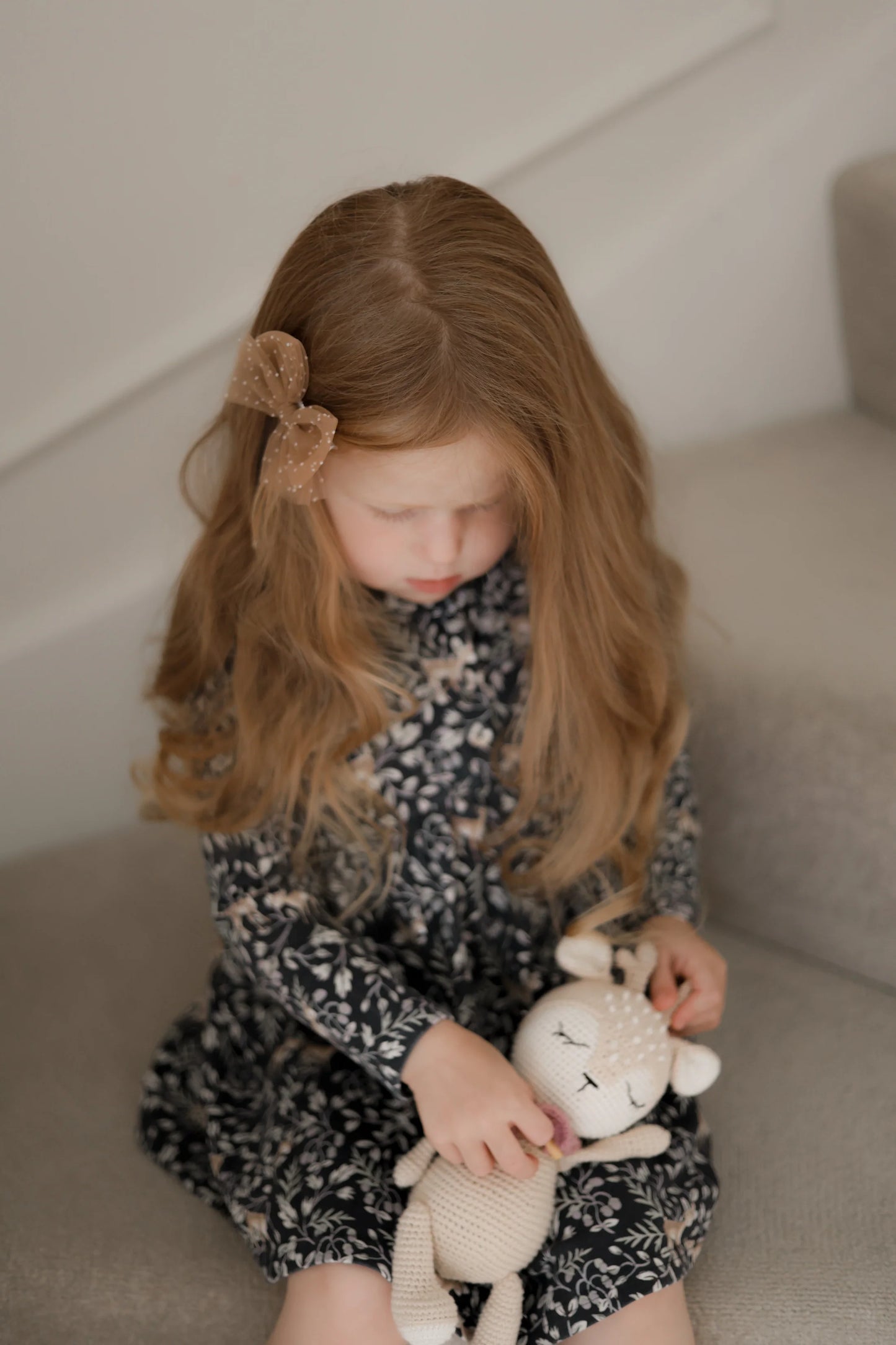 Tulle Bow Hair Clip | Cocoa Dots