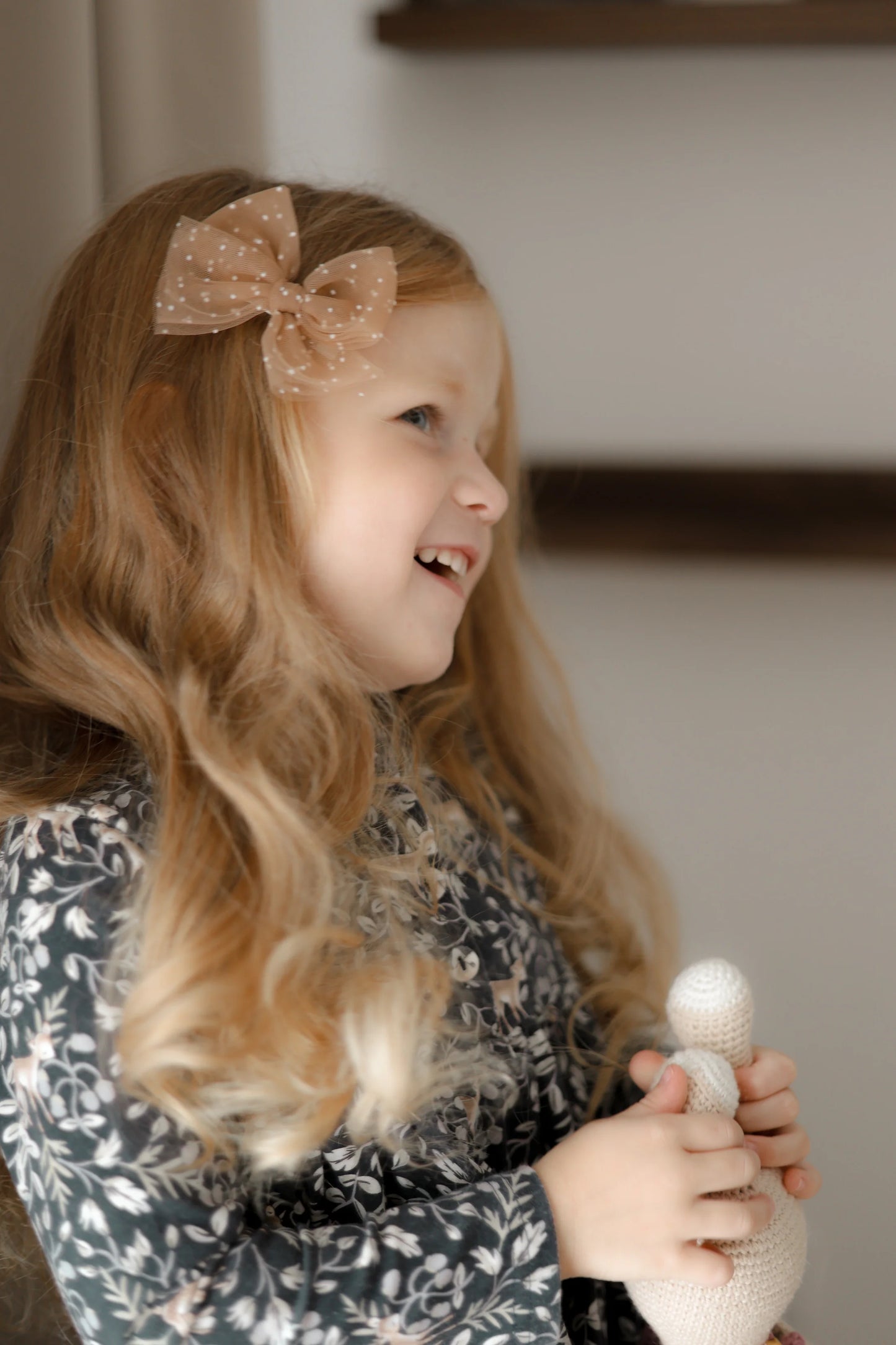 Tulle Bow Hair Clip | Cocoa Dots