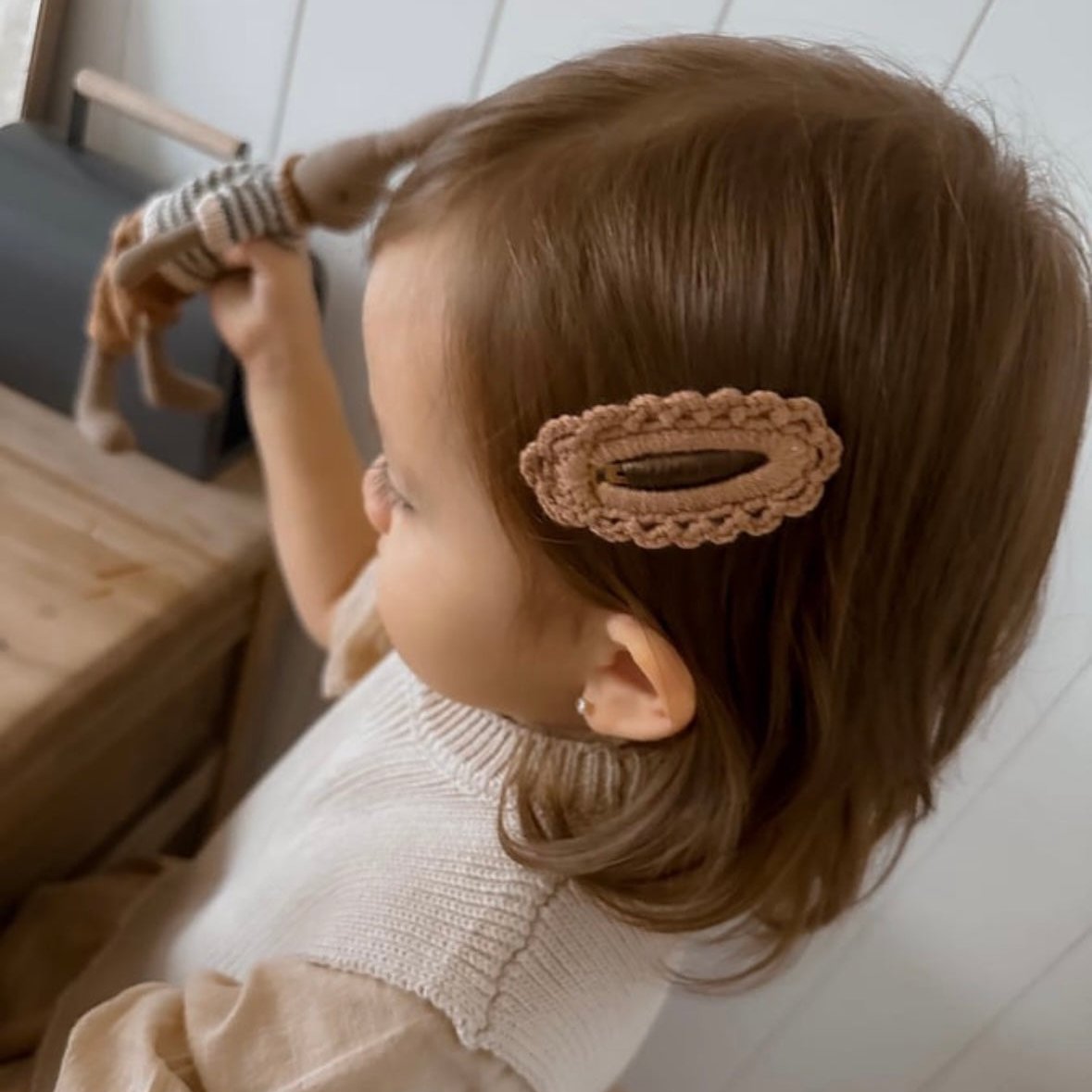 Crochet Hair Clip | Chestnut