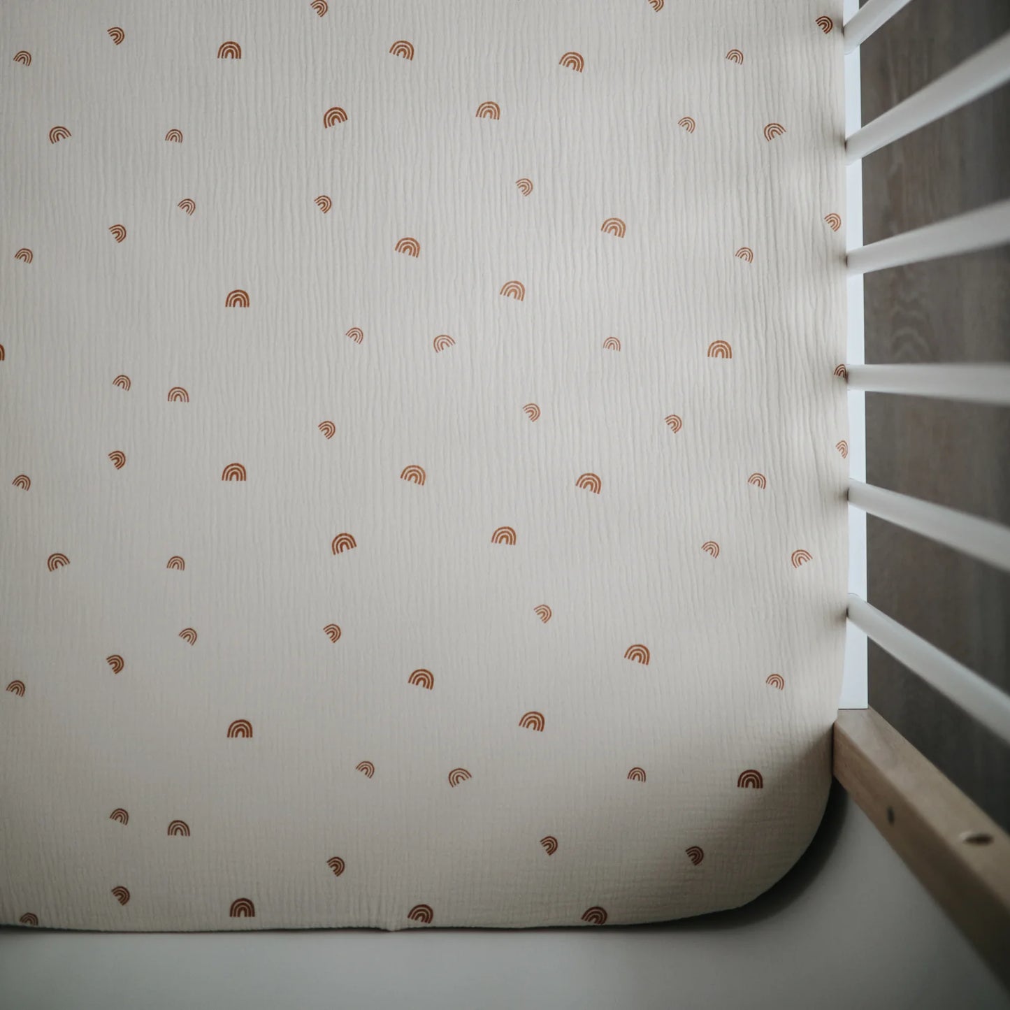 Extra Soft Muslin Fitted Crib Sheet | Rainbow