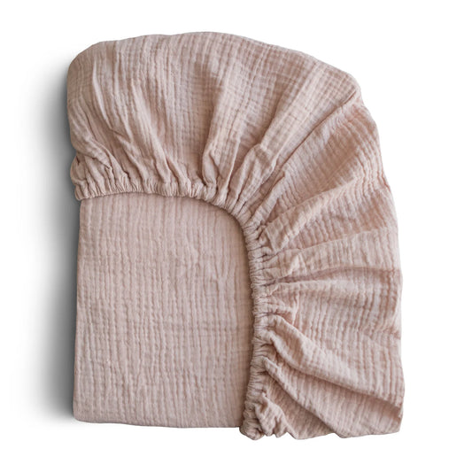 Extra Soft Muslin Fitted Crib Sheet | Blush