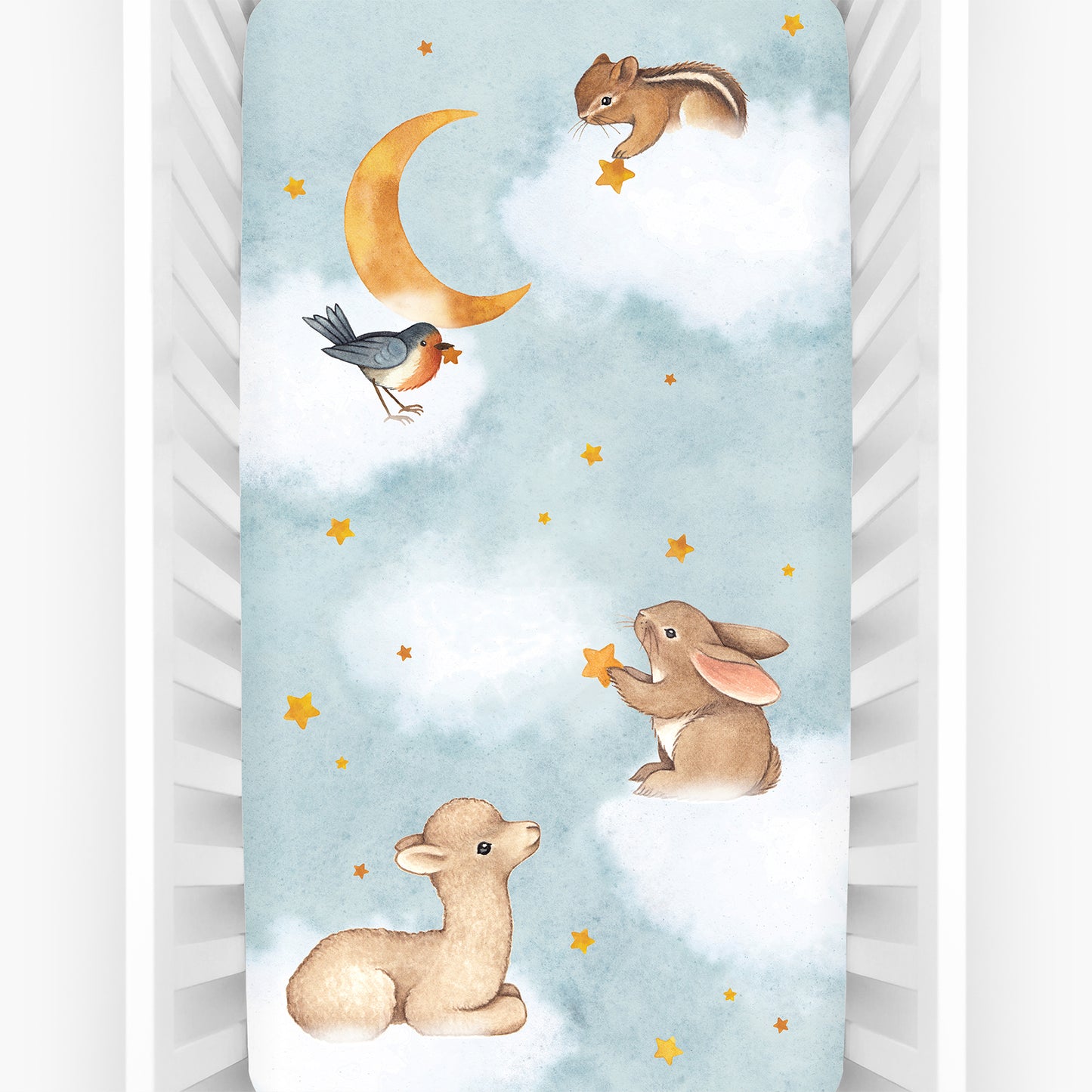 Goodnight Wonderland Fitted Crib Sheet