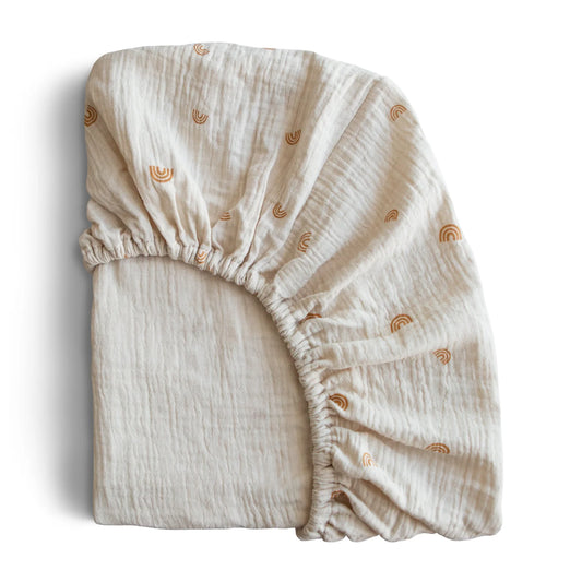 Extra Soft Muslin Fitted Crib Sheet | Rainbow