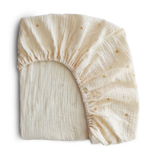 Extra Soft Muslin Fitted Crib Sheet | Sun